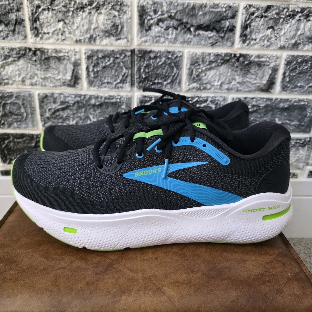 Brooks Men's Black Blue Neon Green Athletic Running Shoes
